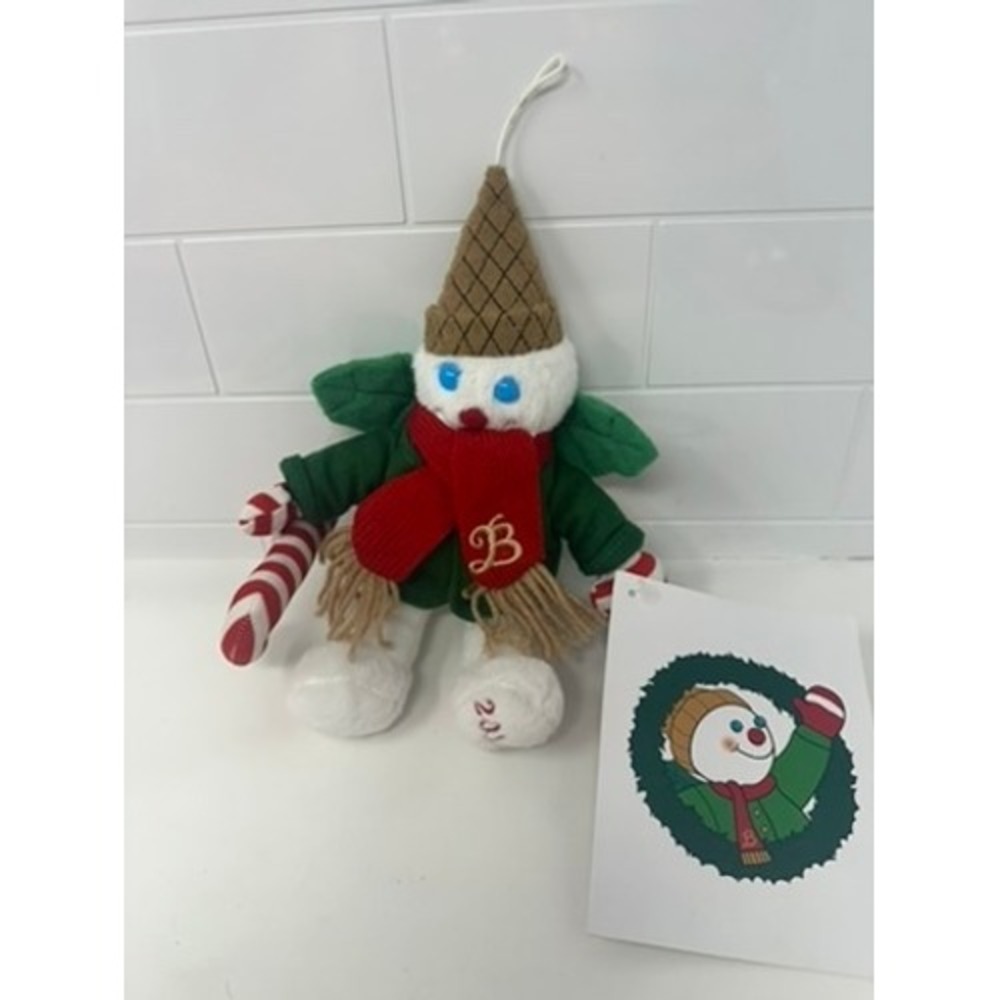 Mr Bingle 2014 Plush Snowman Ornament Dillard's Maison Blanche Holiday‎ 10 inch
